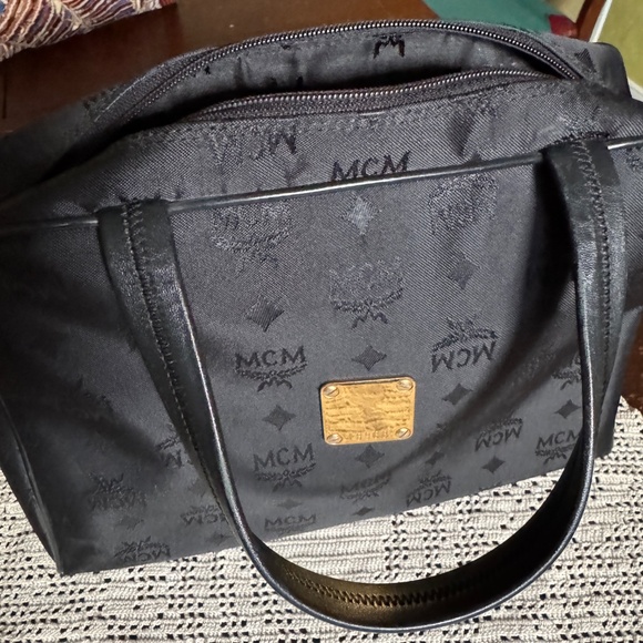 MCM German Made Black Signature Nylon Boston Purse / Hand Bag EUC - Picture 6 of 14